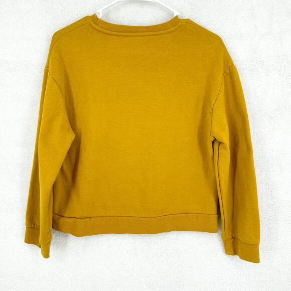 Zara Trafaluc Mustard Yellow Crewneck Long Sleeve Sweatshirt Women's Small - Picture 4 of 4